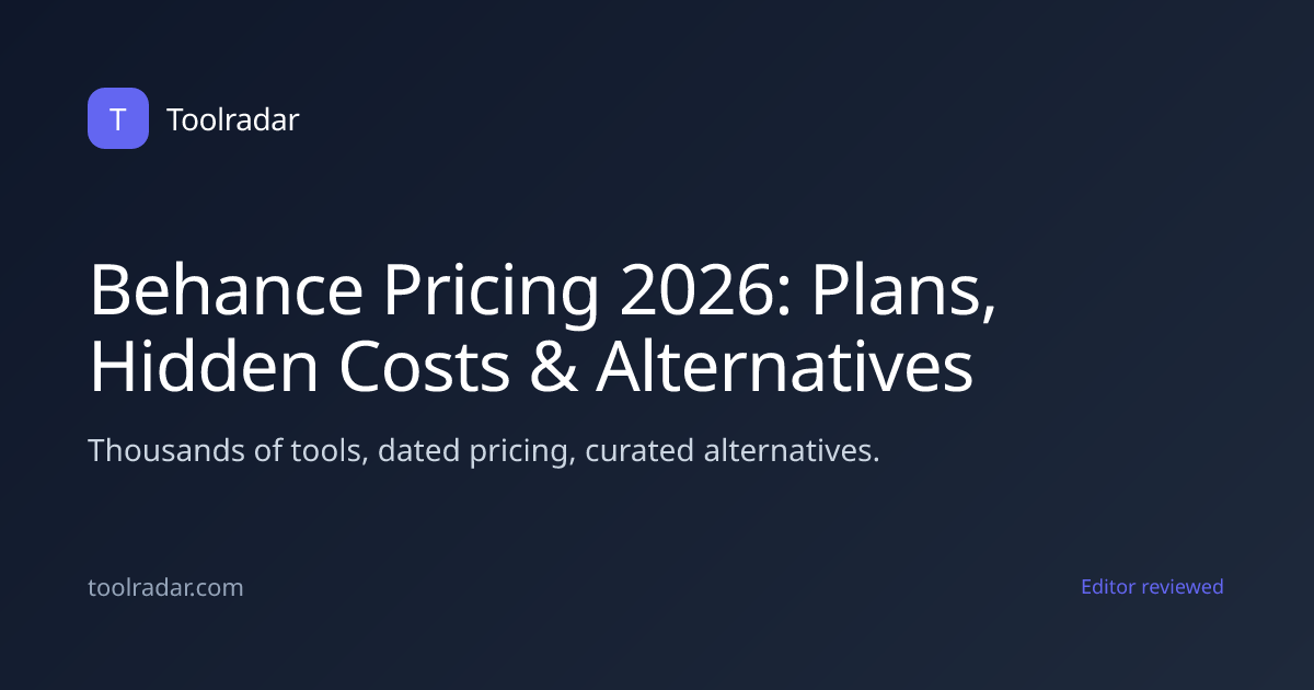Behance Pricing 2026: Plans, Hidden Costs & Alternatives