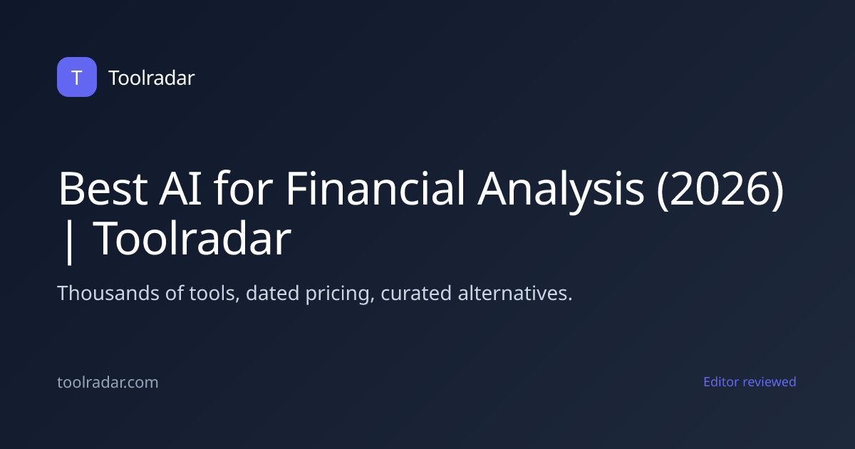 Best AI for Financial Analysis (2026) | Toolradar