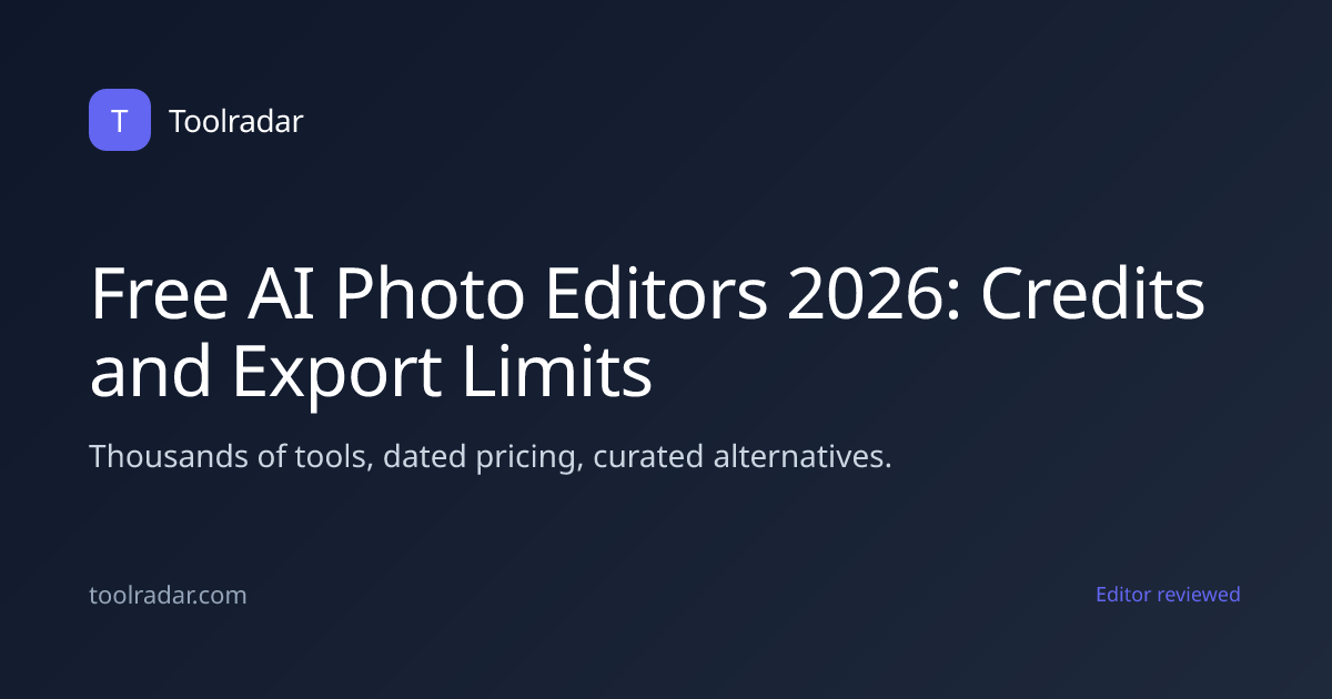 Free AI Photo Editors 2026: Credits and Export Limits