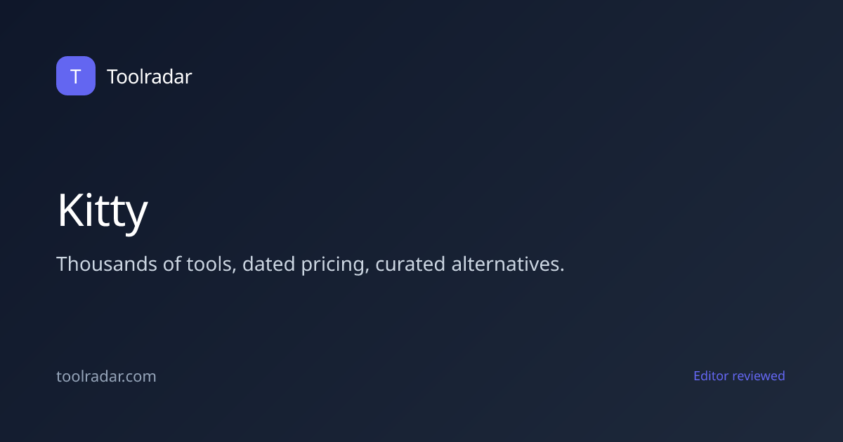 Kitty Reviews, Pricing & Alternatives (2026) | Toolradar
