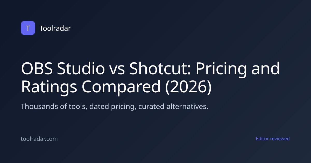OBS Studio vs Shotcut: Pricing and Ratings Compared (2026)