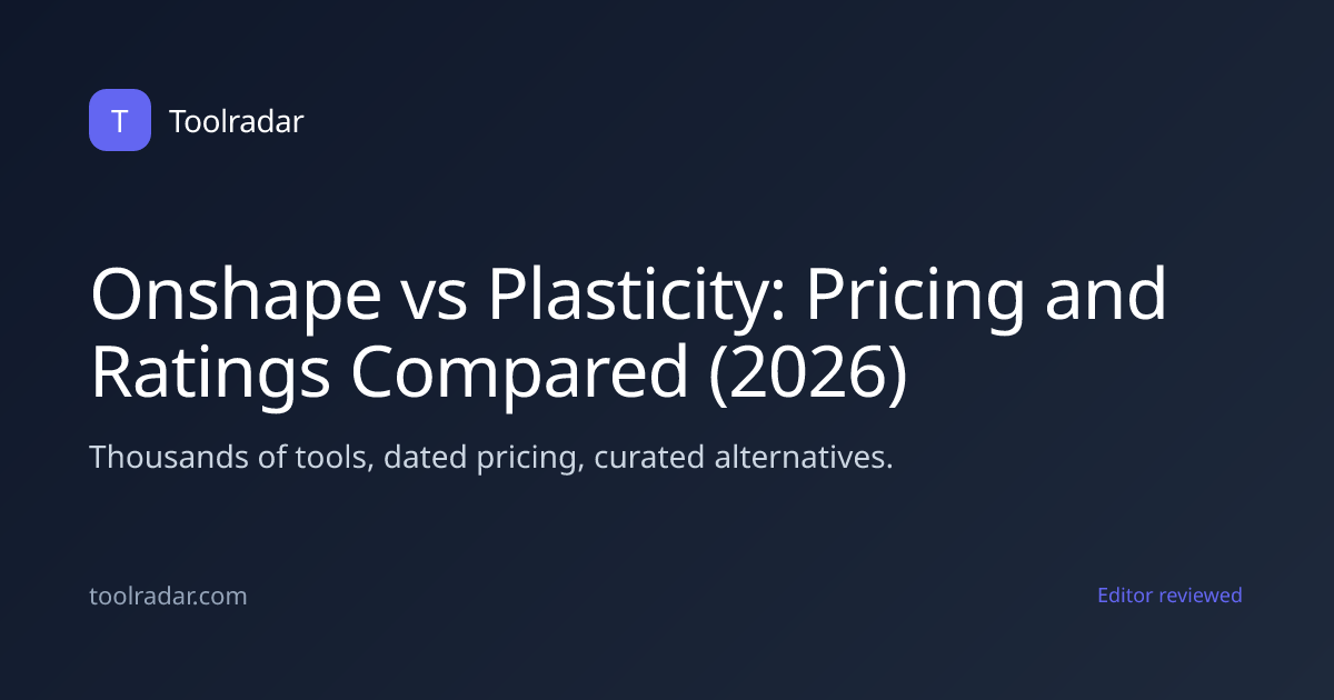 Onshape vs Plasticity: Pricing and Ratings Compared (2026)