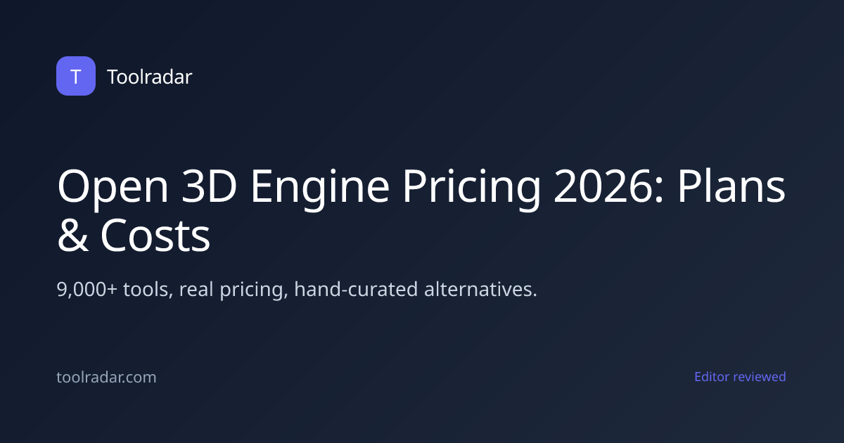 Open 3D Engine Pricing 2026: Plans & Costs