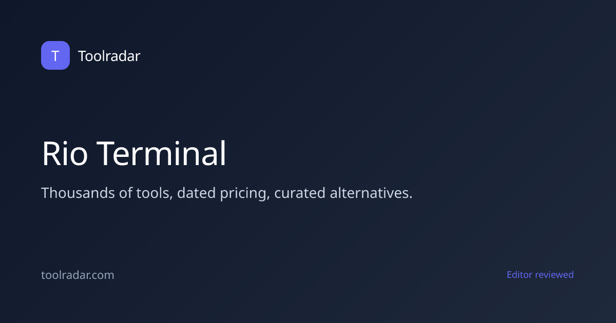 Rio Terminal Reviews, Pricing & Alternatives (2026)