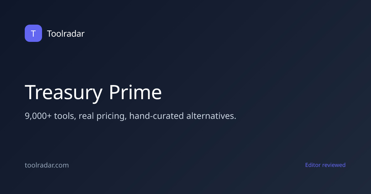 Treasury Prime Reviews, Pricing & Alternatives (2026)