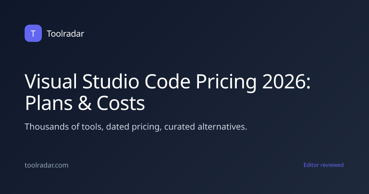 Visual Studio Code Pricing 2026: Plans & Costs