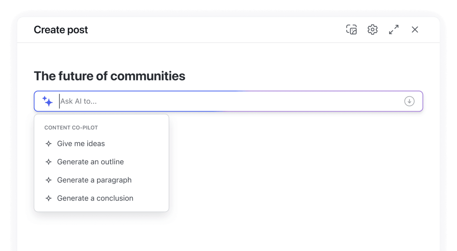 Circle AI content co-pilot